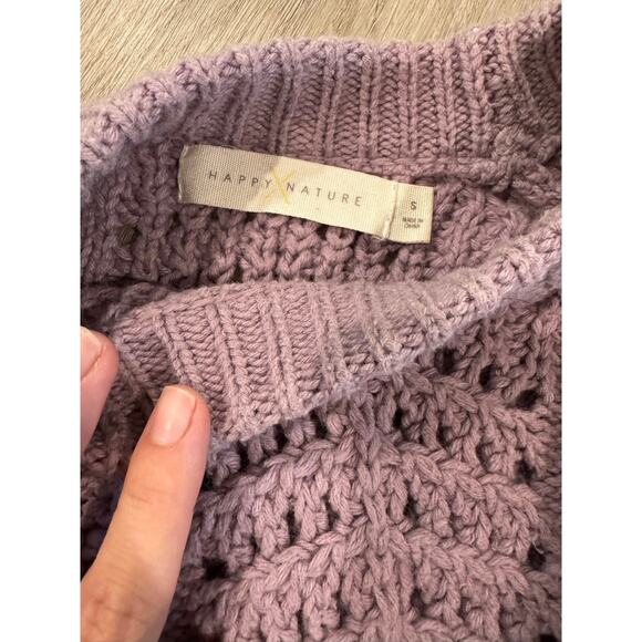 Happy x Nature by Kate Hudson Lavender Lilac Purple Knit Cropped Sweater Sz S - Picture 4 of 5